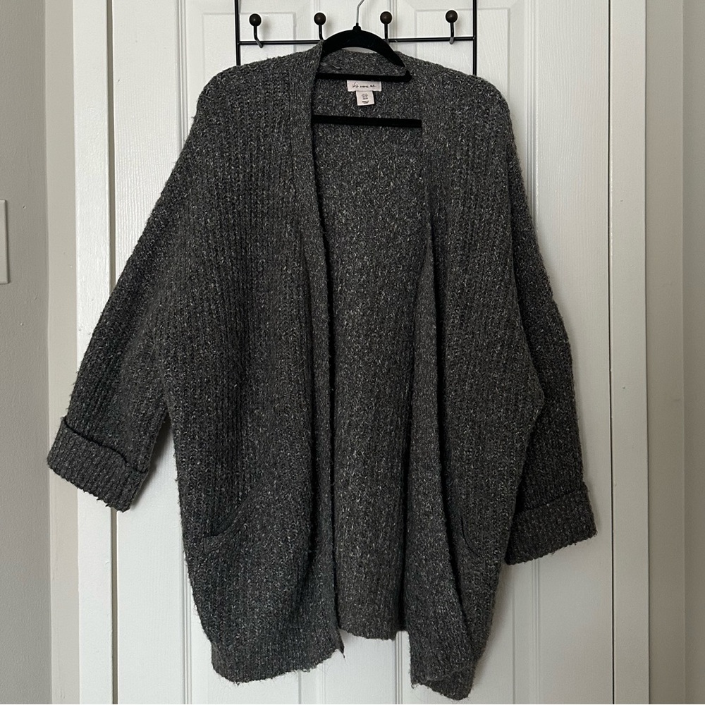 Dark grey knit cardigan